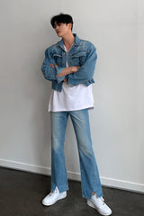 LOOKPINE LIN BLUE DENIM SET - JACKET (6690579185782)