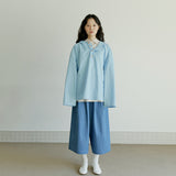 コットンフードアノラック / unisex cotton hood anorak sky blue