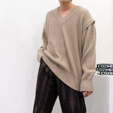 SK オーバサイズフィットショルダーボタンニット/SK Oversized Fit Shoulder Button Knitwear (4 colors)