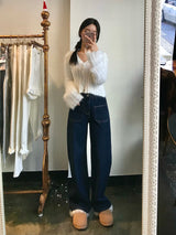 ワイドフィットダークブルーデニムパンツ / WIDE FIT DARK BLUE DENIM PANTS [17790]