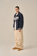 BIG LOGO PIPING BLOUSON - NAVY