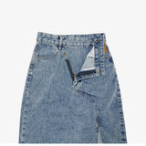 Crew Unbalanced Denim Long Skirt (6600188002422)