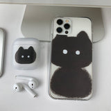 スケッチサムキャットブラックフォーンケース