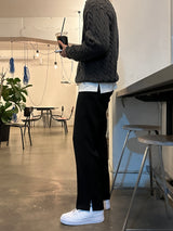 LMN プレミアムツイストセミジップアップニットウェア / LMN Premium Twisted Semi-Zipup Knitwear (7 color)