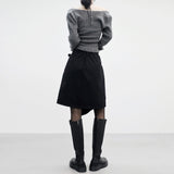 Crohn's woolen midi skirt