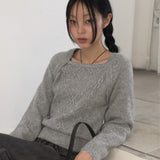 Baba Twisted Bolero Square Neck Long Sleeve Knit