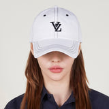 [VARZAR] 3D Monogram Stitch Over Fit Ball Cap White