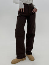 フィックスブラウンデニムパンツ/Fix Brown Denim Pants