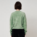 METAL KNIT CARDIGAN, GREEN