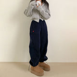 ナッピングエンブロイダリー2WAYジョガーパンツ / [Bellied made] napping embroidery two-way jogger pants