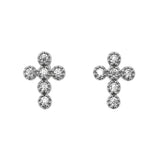 14k gold cubic cross earring silver