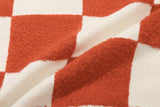 チェッカーボードテリーカーディガン/CHECKER BOARD TERRY CARDIGAN_ORANGE