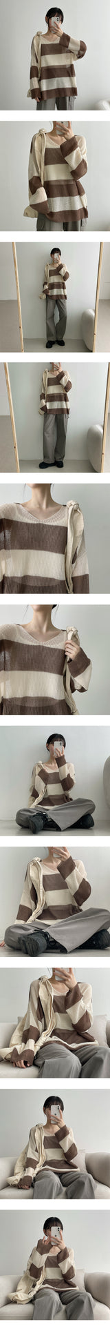 ポージングユニットプライスVネックロングスリーブニット / Posing unit price V-neck Long-sleeved knitwear