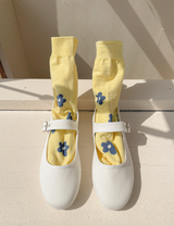 フラワーカーペットソックス / flower carpet - butter cream