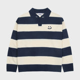 [UNISEX] Drawing smile striped collar knit