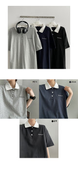 ハーモニーエンブロイダードカラーショートスリーブシャツ / Harmony embroidered collar short sleeve shirt