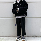 サイドスナップボタンワイドパンツ / Side Snap Button Crop Wide Pants (4586089611382)