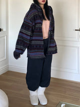Euclid pattern hood zip up