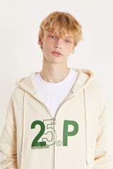 センスロゴフードジップアップ/25P SENSE LOGO HOOD ZIP UP_CREAM