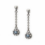 サンライトD-101ブルートパーズシルバーイヤリング / SunlightD-101 Blue Topaz silver earring (4593389863030)