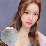 Pretzel Layered Pearl Choker Necklace - Silver ver. (Momoland Jooe Necklace)