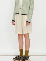Two tuck half pants - Butter cream (6699527700598)