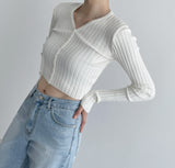Miss Daily V-Neck Cropped Cardigan [4 colors]