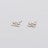 [single earring]14K gold twin pearl earring (6679672914038)