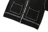 ハンドスティッチニットカーディガン/HAND STITCH KNIT CARDIGAN_BLACK