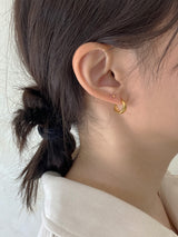 [92.5silver] bulky drop one-touch earrings (silver) 