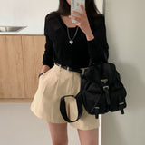 [Bellide made] Basic pintuck cotton shorts