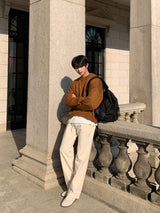 レイニーセミワイドコットンパンツ / Rainy Semi-Wide Cotton Pants (cream)