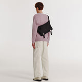 2-Buckle Biker Messenger Bag (Black)