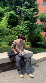 クールリネンハーフバンディングパンツ/Cool linen half banding pants 5color
