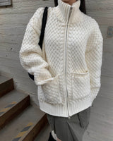(Unisex) ヘイジーニットジップアップ