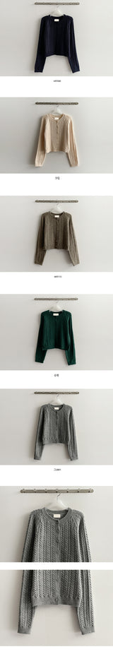 [Wool 10] Rina Twisted Knitted Cropped Cardigan