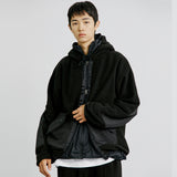 ミリタリーグムカフリースフード付き2WAYパーカー / MILITARY GUMKA FLEECE HOODED 2WAY ZIP-UP BLACK