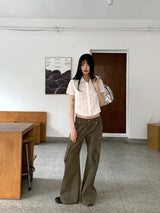 ホルティカーゴポケットロングワイドコットンパンツ / Holty Cargo Pocket Long Wide Cotton Pants