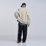 FLEECE BLOUSON BOMBER JACKET BEIGE