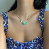 ディープブルーハートネックレス/DEEP BLUE HEART NECKLACE
