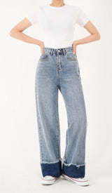 ワイドフィットロールアップデニムパンツ/WIDE FIT LIGHT BLUE ROLL UP DENIM PANTS [16635]