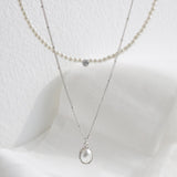 レイルパールレイヤードネックレス / Rail pearl layered necklace / choker