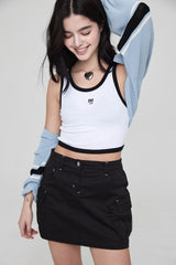 バータックカーゴミニスカート / BAR TACK CARGO MINI SKIRT BLACK