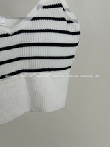 a tight striped bra top
