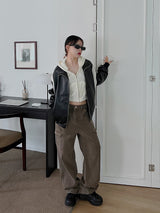 カラー マッチング レザージャケット / color matching leather jacket