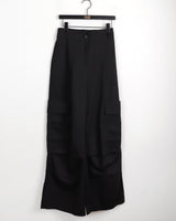 Minka Bag Ribbon Shirring Pintuck Cotton Cargo Pants