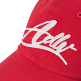 SCRIPT LOGO CHAIN EMBROIDERY WASHING BALL CAP RED