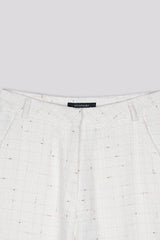 Glitter Tweed Pants White