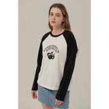 ピーチアーチプリントラグランロングスリーブTシャツ / PEACH ARCH PRINT RAGLAN LONG SLEEVE T-SHIRT_BLACK