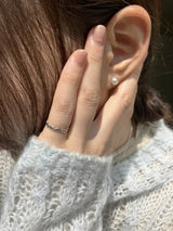 [92.5silver] ブラックラインパールピアス